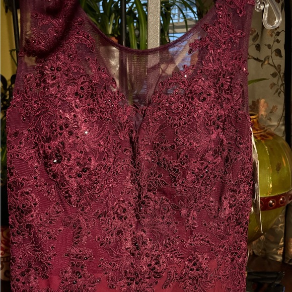 Christina Wu Burgundy Lace Wedding Dress - Picture 3 of 4